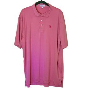 Peter Millar Summer Comfort Polo Shirt Mens XL Pink Short Sleeves Good Condition